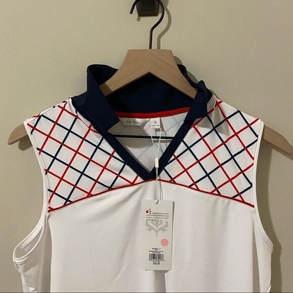 Lady Hagen Women's Windowpane Plaid Sleeveless Golf Polo - Picture 8 of 11